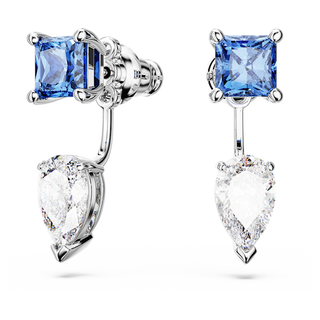 Orecchino jacket Mesmera, Taglio misto, Rimovibile, Blu, Placcato rodio