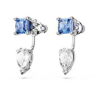 Orecchino jacket Mesmera, Taglio misto, Rimovibile, Blu, Placcato rodio