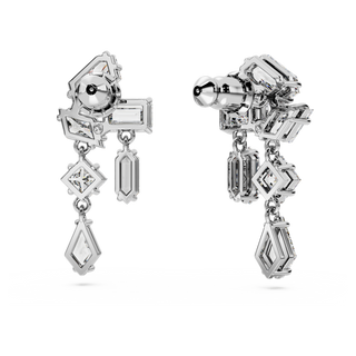 Orecchini pendenti Mesmera, Taglio misto, Bianchi, Placcato rodio