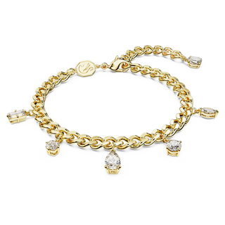 Braccialetto Imber, Taglio misto, Bianco, Placcato color oro