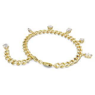 Braccialetto Imber, Taglio misto, Bianco, Placcato color oro