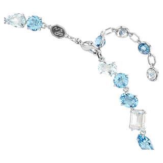 Collana Gema, Taglio misto, Blu, Placcato rodio