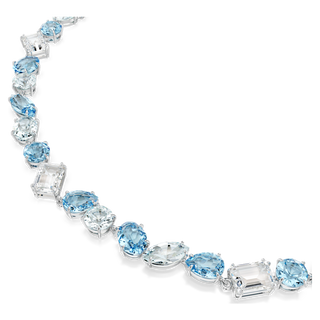 Collana Gema, Taglio misto, Blu, Placcato rodio