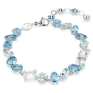 Braccialetto Gema, Taglio misto, Blu, Placcato rodio