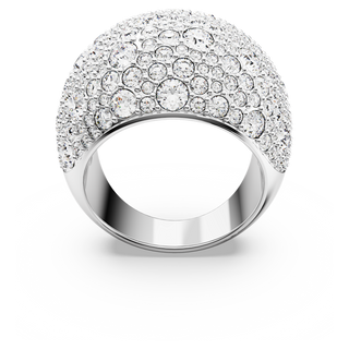 Anello cocktail Luna, Luna, Bianco, Placcato rodio