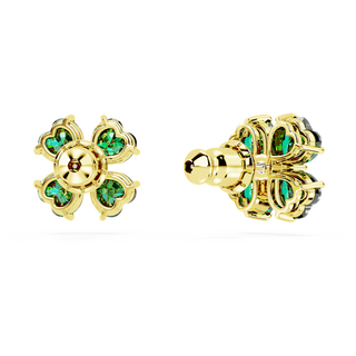 Orecchini a lobo Idyllia, Quadrifoglio, Verdi, Placcato color oro
