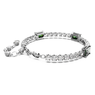 Braccialetto Matrix Tennis, Taglio misto, Verde, Placcato rodio