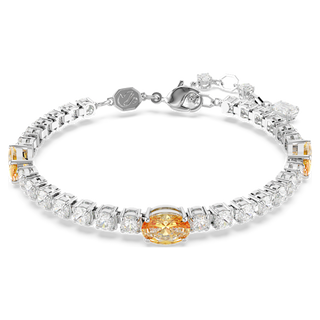 Braccialetto Matrix Tennis, Taglio misto, Giallo, Placcato rodio