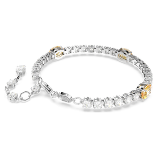 Braccialetto Matrix Tennis, Taglio misto, Giallo, Placcato rodio