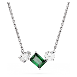 Pendente Mesmera, Taglio misto, Verde, Placcato rodio