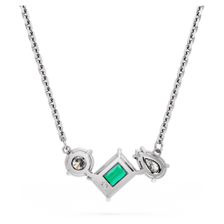 Pendente Mesmera, Taglio misto, Verde, Placcato rodio