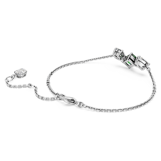 Braccialetto Mesmera, Taglio misto, Verde, Placcato rodio