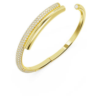 Bracciale rigido Dextera, Chiusura magnetica, Bianco, Placcato color oro