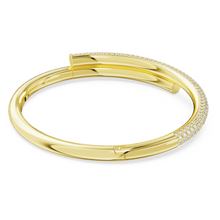 Bracciale rigido Dextera, Chiusura magnetica, Bianco, Placcato color oro