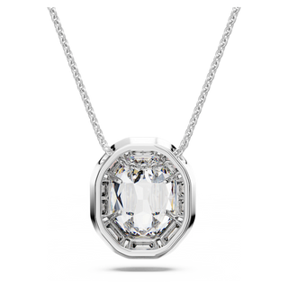 Pendente Mesmera, Taglio ottagonale, Grande, Bianco, Placcato rodio