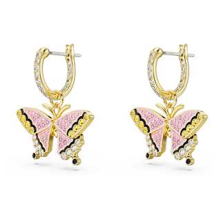 Orecchini pendenti Idyllia, Farfalla, Multicolore, Placcato color oro