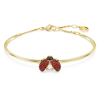 Bracciale rigido Idyllia, Coccinella, Rosso, Placcato color oro