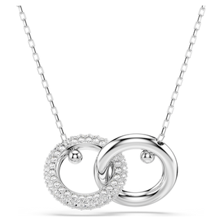 Pendente Dextera, Anello concatenato, Bianco, Placcato rodio