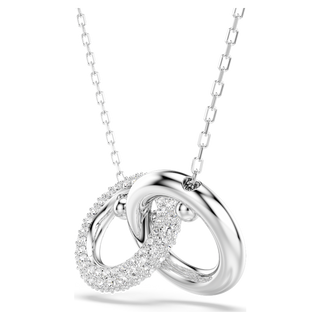 Pendente Dextera, Anello concatenato, Bianco, Placcato rodio