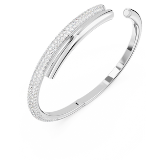 Bracciale rigido Dextera, Chiusura magnetica, Bianco, Placcato rodio