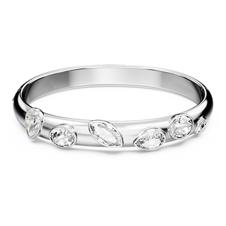 Bracciale rigido Dextera, Taglio misto, Bianco, Placcato rodio