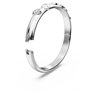 Bracciale rigido Dextera, Taglio misto, Bianco, Placcato rodio