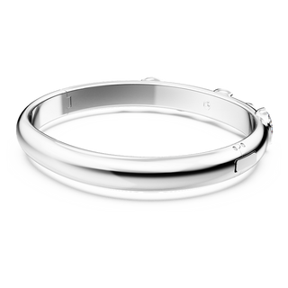 Bracciale rigido Dextera, Taglio misto, Bianco, Placcato rodio