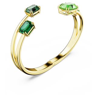 Bracciale rigido Millenia, Taglio ottagonale, Verde, Placcato color oro