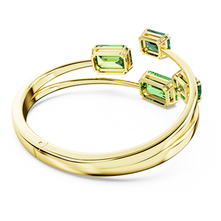 Bracciale rigido Millenia, Taglio ottagonale, Verde, Placcato color oro