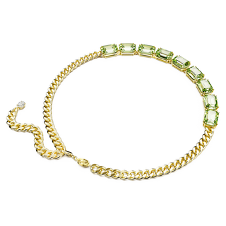 Collana Millenia, Taglio ottagonale, Verde, Placcato color oro