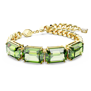 Braccialetto Millenia, Taglio ottagonale, Verde, Placcato color oro