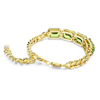 Braccialetto Millenia, Taglio ottagonale, Verde, Placcato color oro