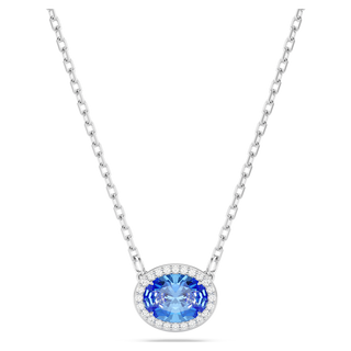 Collana Constella, Taglio Oval, Blu, Placcato rodio