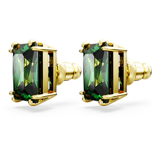 Orecchini a lobo Matrix, Taglio rettangolare, Verdi, Placcato color oro