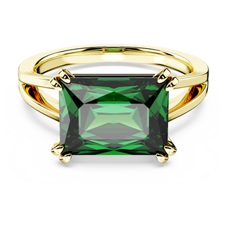 Anello cocktail Stilla, Taglio rettangolare, Verde, Placcato color oro