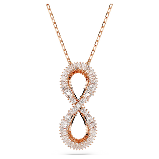 Pendente Hyperbola, Infinito, Bianco, Placcato color oro rosa