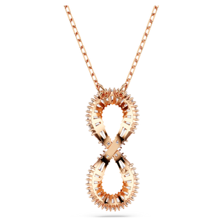 Pendente Hyperbola, Infinito, Bianco, Placcato color oro rosa