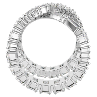 Anello Hyperbola, Infinito, Bianco, Placcato color argento