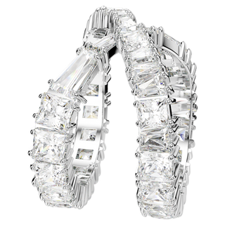 Anello Hyperbola, Infinito, Bianco, Placcato color argento