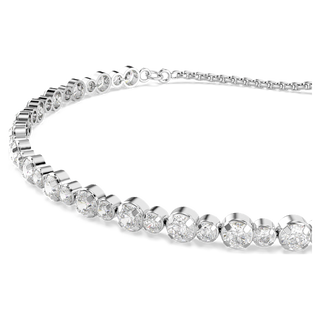 Bracciale Tennis Matrix, Tagli arrotondati misti, Bianco, Placcato rodio