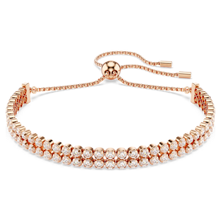 Bracciale Tennis Matrix, Taglio Round, Bianco, Placcato color oro rosa