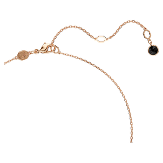 Pendente Swan, Cigno, Piccolo, Nero, Placcato color oro rosa