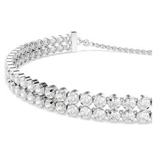 Bracciale Tennis Matrix, Taglio Round, Bianco, Placcato rodio