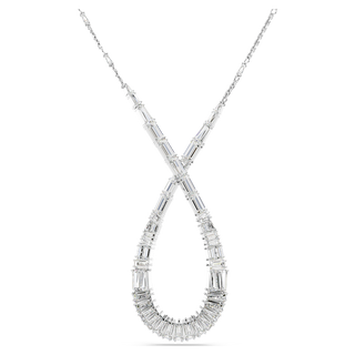 Pendente Hyperbola, Taglio misto, Infinito, Bianco, Placcato rodio