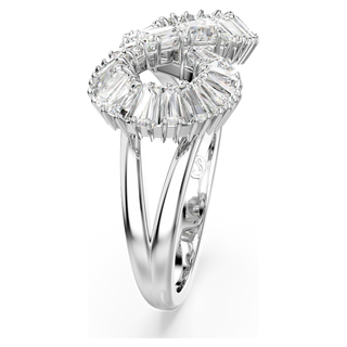 Anello cocktail Hyperbola, Infinito, Bianco, Placcato rodio