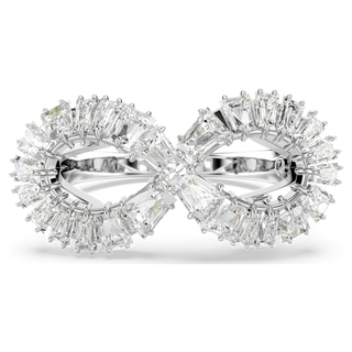 Anello cocktail Hyperbola, Infinito, Bianco, Placcato rodio