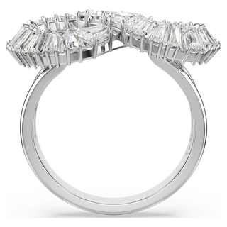 Anello cocktail Hyperbola, Infinito, Bianco, Placcato rodio