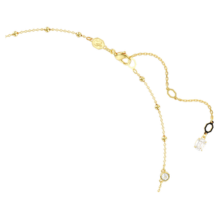 Collana Imber, Taglio Round, Design sparpagliato, Bianca, Placcato color oro