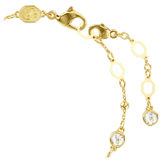 Braccialetto Imber, Taglio Round, Design sparpagliato, Bianco, Placcato color oro