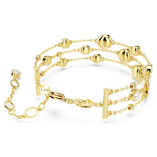 Bracciale Wide Imber, Taglio Round, Bianco, Placcato color oro